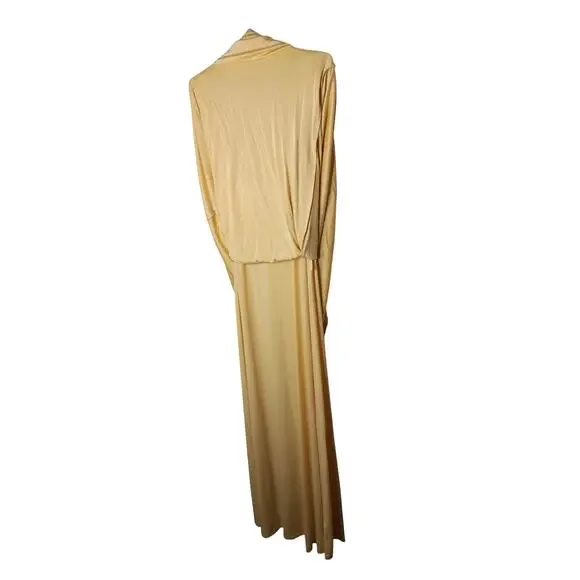 New Lauren Ralph Lauren Gold Yellow Cowl Neck Gown Dress 14 Formal Evening